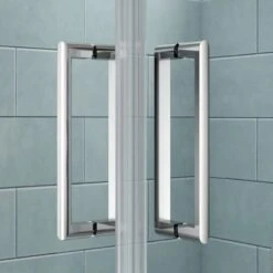 Merlyn 8 Series Frameless Double Pivot Shower Wall 1000 X 1000mm - S8FPC100H -Luxe Bathrooms m e merlyn 8 series frameless double pivot door s8fpc 3