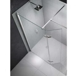Merlyn 8 Series Showerwall With Hinged Swivel Panel Including Merlyn Mstone Tray 1500 X 900mm - M8SW1400HB -Luxe Bathrooms m e merlyn 8 showerwall hinged swivel panel 2 2
