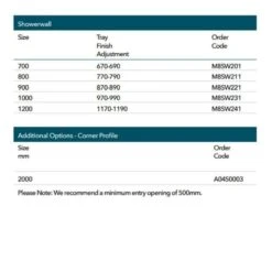 Merlyn 8 Series Showerwall Wetroom Panel 900mm - M8SW221 -Luxe Bathrooms m e merlyn 8 showerwall wetroom panel m8sw dimensions 6