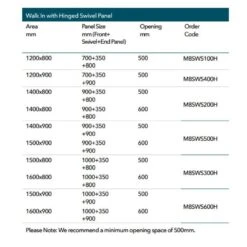 Merlyn 8 Series Walk In Shower Enclosure With Hinged Swivel Panel Including Tray 1500 X 900mm - M8SW900HB 9 Merlyn 8 Series Walk In Shower Enclosure With Hinged Swivel Panel Including Tray 1500 X 900mm - M8SW900HB -Luxe Bathrooms m e merlyn 8 walkin enclosure hinged swivel m8sws dimensions 1
