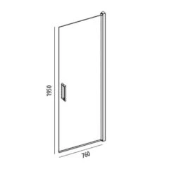 Merlyn 8 Series Frameless Pivot Shower Door With Tray 760mm - S8FPV76B -Luxe Bathrooms m e merlyn s8fpv76b dimensions