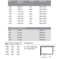 Merlyn MBOX Sliding Shower Door (Low Level Access) 1200mm Left Hand - MBLA1200L -Luxe Bathrooms m e merlyn sliding shower door mbla dimensions 1