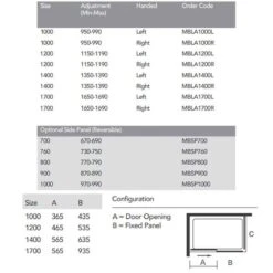 Merlyn MBOX Sliding Shower Door (Low Level Access) 1200mm Right Hand - MBLA1200R -Luxe Bathrooms m e merlyn sliding shower door mbla dimensions