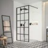 Merlyn Black Squared Wetroom Shower Wall Panel 1000mm - BLKFSWCTL100 -Luxe Bathrooms m e merlyn squared panel 1