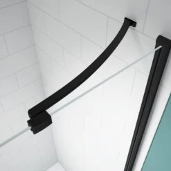 Merlyn Black Hinge And Inline Shower Door 1400+mm - BLKH1400SPH -Luxe Bathrooms m e merlynblackbracingbracket 1 1 1 1 2 1