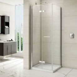 Merlyn 8 Series Frameless Hinged Bifold Shower Door 900mm - M87221 -Luxe Bathrooms merlyn m87221 2