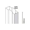 Merlyn 8 Series Framed Extension Profile 20mm - Chrome - M8EXT20 -Luxe Bathrooms merlyn m8ext20