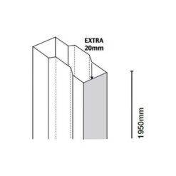 Merlyn 8 Series Framed Extension Profile 20mm - Chrome - M8EXT20