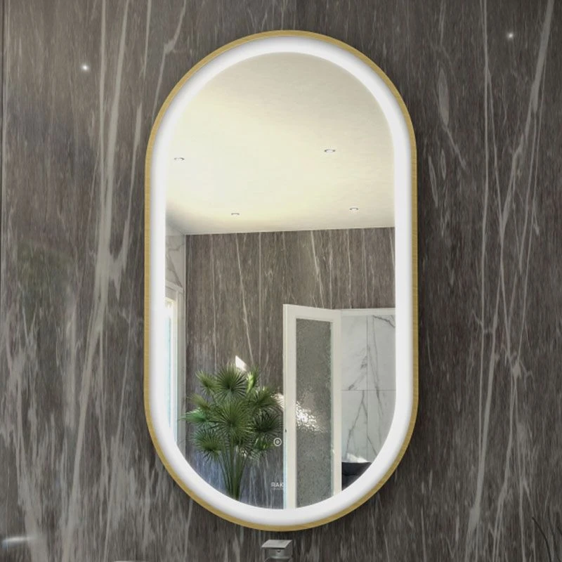 RAK Ceramics Art Oval 550 X 1000mm LED Mirror - Brushed Gold - RAKARTOVBG5002 3 RAK Ceramics Art Oval 550 X 1000mm LED Mirror - Brushed Gold - RAKARTOVBG5002