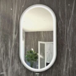 RAK Ceramics Art Oval 450 X 1000mm LED Mirror - Chrome - RAKARTOVCP5001