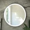 RAK Ceramics Art Round 800 X 800mm LED Illuminated Mirror - Brushed Nickel - RAKARTRNBN5002 -Luxe Bathrooms r a rak rakartrnbn5001