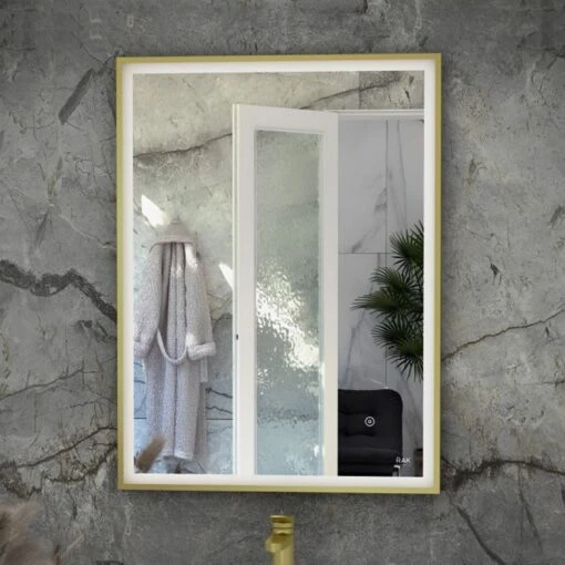 RAK Ceramics Art Square 600 X 800mm LED Mirror - Brushed Gold - RAKARTSQBG5002 7 RAK Ceramics Art Square 600 X 800mm LED Mirror - Brushed Gold - RAKARTSQBG5002 -Luxe Bathrooms r a rak rakartsqbg5002