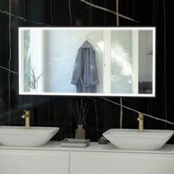 RAK Ceramics Art Square 600 X 1000mm LED Mirror - Matt Black - RAKARTSQMB5003