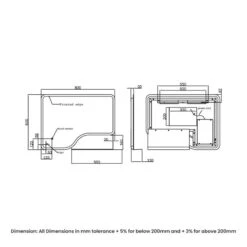 RAK Ceramics Ornate 600 X 800mm LED Illuminated Mirror - Matt Black - RAKORNMB5001 -Luxe Bathrooms r a rak rakornbg5001 dims