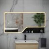 RAK Ceramics Ornate 600 X 1200mm LED Illuminated Mirror - Brushed Gold - RAKORNBG5003 -Luxe Bathrooms r a rak rakornbg5003