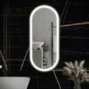 RAK Ceramics Picture Oval 450 X 1000mm LED Illuminated Mirror - Brushed Nickel - RAKPICOVBN5001 -Luxe Bathrooms r a rak rakpicovbn5001