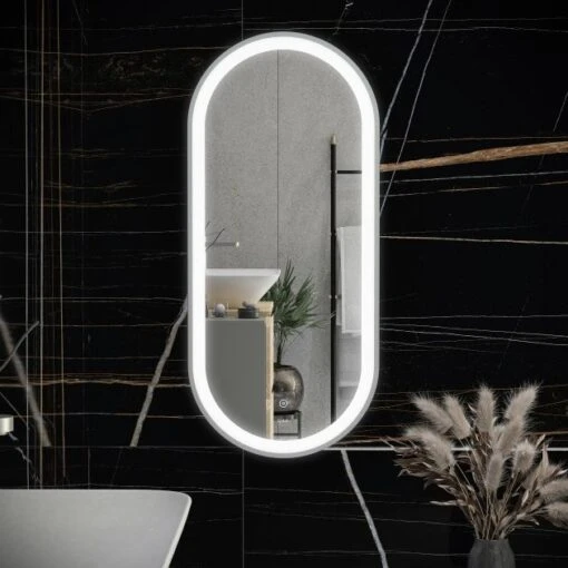 RAK Ceramics Picture Oval 450 X 1000mm LED Illuminated Mirror - Chrome - RAKPICOVCP5001 1 RAK Ceramics Picture Oval 450 X 1000mm LED Illuminated Mirror - Chrome - RAKPICOVCP5001 -Luxe Bathrooms r a rak rakpicovcp5001