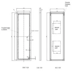 RAK Ceramics Aquarius LED Illuminated Tall Dress Mirror With Demister And Touch Sensor Switch 1400x420mm - RAKAQU5001 -Luxe Bathrooms r a rakaqu5001 2