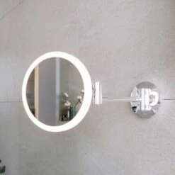 RAK Ceramics Demeter LED Illuminated Round 3x Magnifying Mirror With Touch Sensor Switch 264x200x41mm - RAKDEM5001 7 RAK Ceramics Demeter LED Illuminated Round 3x Magnifying Mirror With Touch Sensor Switch 264x200x41mm - RAKDEM5001 -Luxe Bathrooms r a rakdem5001 2