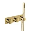 RAK Ceramics Horizontal Dual Outlet Thermostatic Concealed Shower Valve & Hand Shower - Brushed Gold - RAKITA3305G 2 RAK Ceramics Horizontal Dual Outlet Thermostatic Concealed Shower Valve & Hand Shower - Brushed Gold - RAKITA3305G -Luxe Bathrooms r a rakita3305g