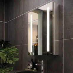 RAK Ceramics Sagittarius LED Illuminated Mirrored Bluetooth Cabinet 700x600mm - RAKSAG5002 -Luxe Bathrooms r a raksag5002 2