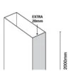 Merlyn 6 Series Frameless Extension Profile Extra 20mm - S6FEXT 2 Merlyn 6 Series Frameless Extension Profile Extra 20mm - S6FEXT -Luxe Bathrooms s 6 s6fext 1