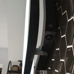 Sensio Aspect Floating Edge Rectangular LED Mirror 700x500x63mm - Matt Black - SE30198C0 -Luxe Bathrooms s e sensio se30198c0 2