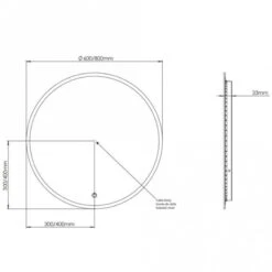 Sensio Como Round Backlit Colour Changeable LED Mirror 600x35mm - SE30682C0 -Luxe Bathrooms s e sensio se30682c0 dims