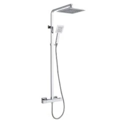Trisen Zacha Chrome Square Exposed Adjustable Thermo Shower - TSS100