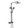 Trisen Zacha Black Square Exposed Adjustable Thermo Shower - TSS101 -Luxe Bathrooms t s tss101